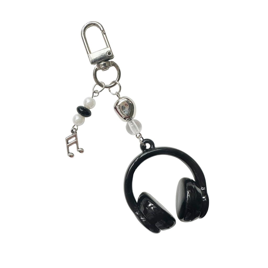 Trendiger Farbverlauf Kopfhörer Schlüsselanhänger Modischer Karabinerclip für Musikliebhaber Personalisierter Legierung Acryl Schlüsselanhänger