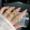 Elegant Wheat Designs Open Rings Adjustable Portable for Women Adjustable Size Sturdy Alloy Materials Gold Finish