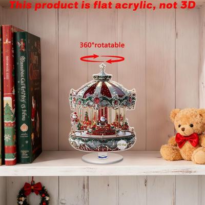 Go Round Ornament 2D Traditional Flat Collectible Christmas Decoration Merry Go Round Party Decor For Window Festival Party