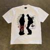Loose Fit Cotton Tshirt Short Sleeve Double Thread Pure Cotton American Retro Style Unisex Summer Top For Couples