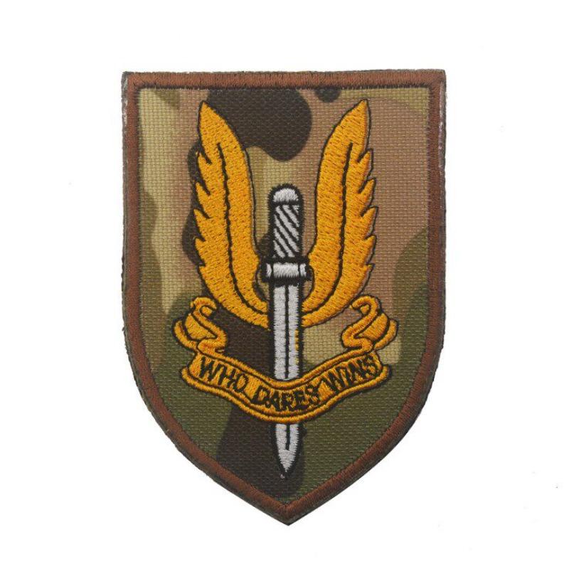 British Airborne Service (SAS) badge, embroidered wool Velcro, armband epaulettes
