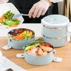 Stainless Steel Lunch Box Portable Salad Fruit Food Container Box Layering Thermal Lunch Box for School Office Camping