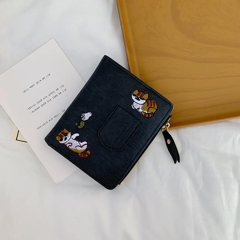 

Кошелек женский короткий студенческий милый новый модный простой маленький свежий ультратонкий складной кошелек визитница