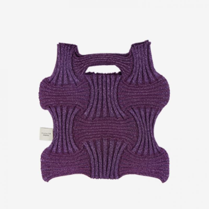 Pleatsmama Glitter Deep Purple New Bow Bag