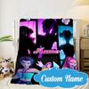 Custom Name KPop Cartoon Blanket bed sofa Blanket Flannel Blanket for Camping, Hiking, Picnic Essentials,gift for Fan family