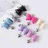 Sweet Lovely PU Leather Bowknot Heart Keychains Pendant Hangings Ornament Keyring Backpack Decoration for Women Girls