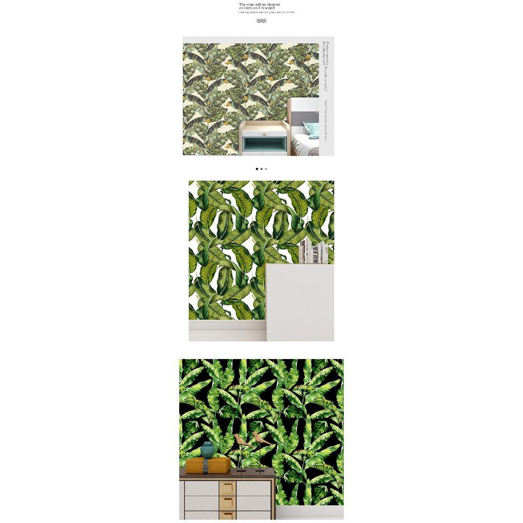 Seamless Waterproof Antifouling Wallpaper (Thick Ink Flower Green Plant)