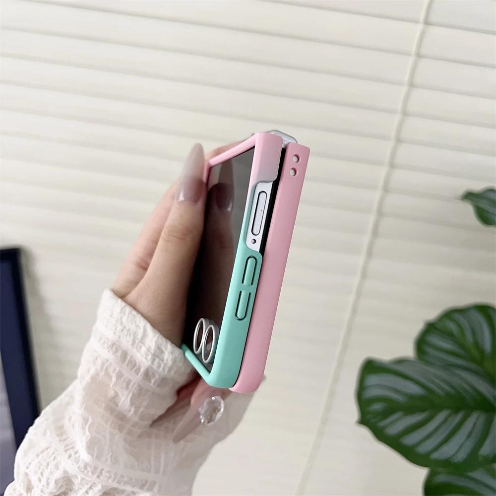 Luxury Matte Gradient Phone Case for Samsung Galaxy Z Flip 7 FE 6 5 4 3 Liquid Silicone Ultra Thin Shockproof Protect Soft Cover Skin Feel Back Shell