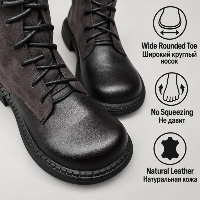 G&Zaco Luxury brand Knight Boots Genuine Leather Real Wool Women's Boots Knee-high Sheepskin Fur Anti Slip Thick Cotton Warm Lace Up Long Boots 3337