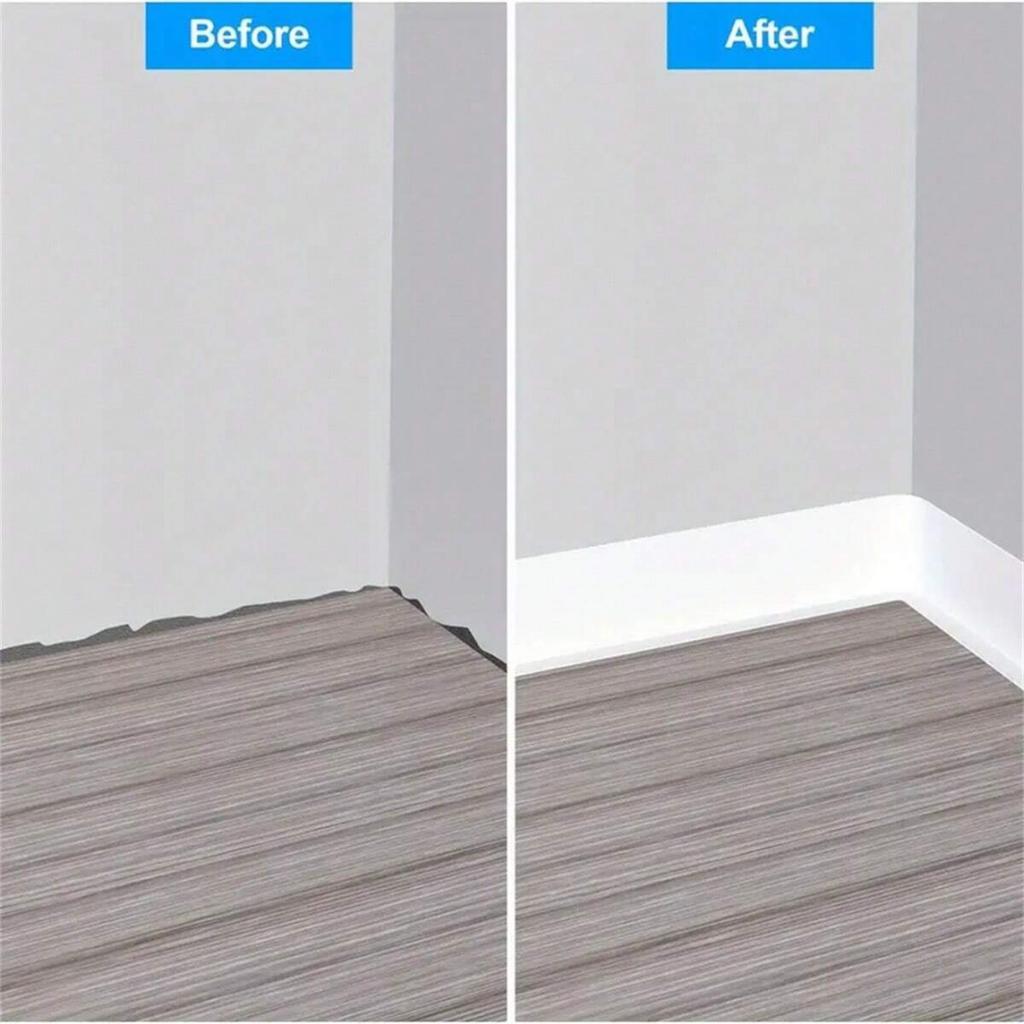 1pc 1m/2mx8cm Flexible Baseboard Made Of Soft PVC Kickboard Line, Floor Skirting Line, Waterproof Self-adhesive Vinyl Wall