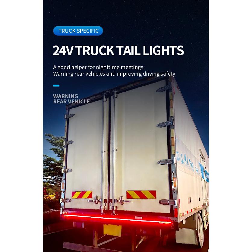 Bande de feux de hayon LED 24V pour camion Barre de feux arrière Étanche Dynamique Clignotant supplémentaire de recul Freinage Flash Feux de signalisation