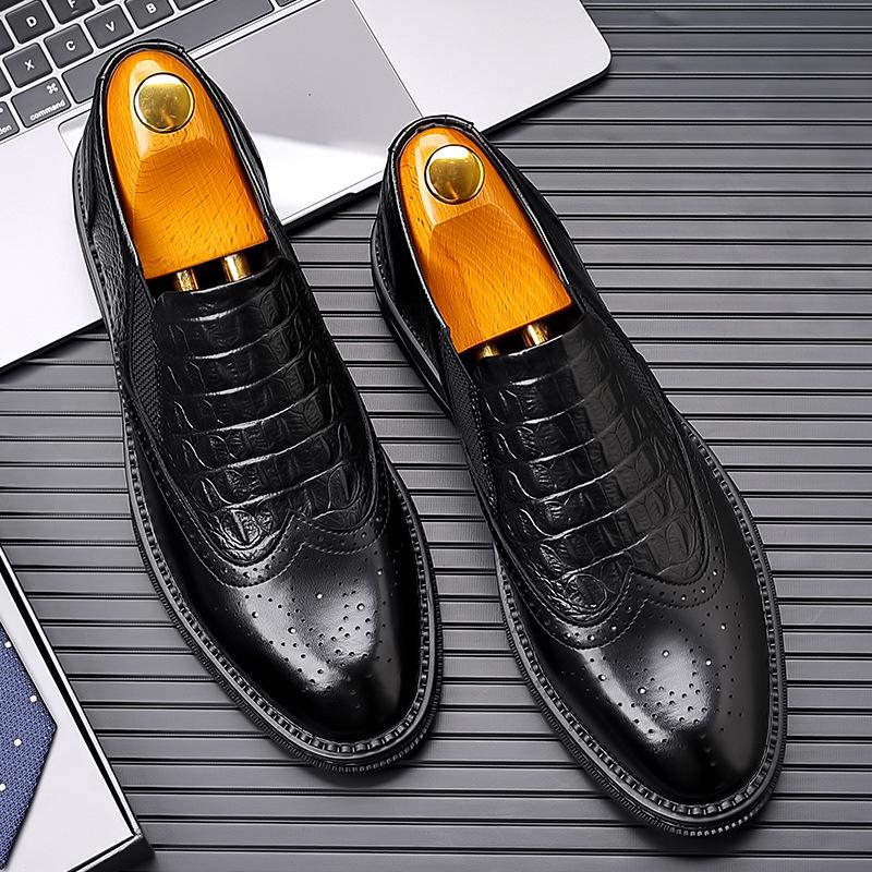

2025 spring and autumn retro British low-top leather derby men s shoes platform casual work shoes 38 чёрный