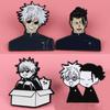 4pcs Creative Anime Jujutsu Brooch Cute Gojo Satoru Itadori Yuji Lapel Badge Backpack Shirt Clothes Jewelry Accessories Gifts
