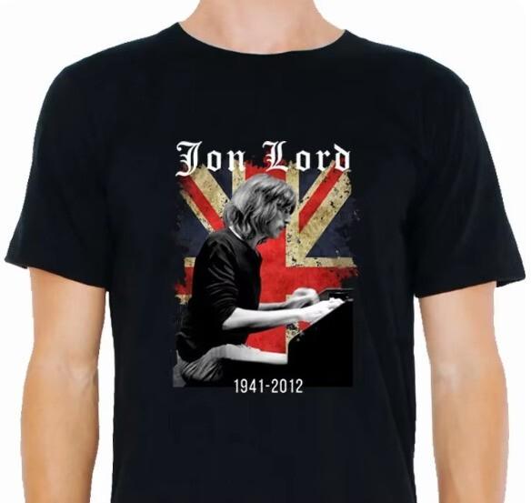 Футболка с изображением композитора Джона Лорда, с коротким рукавом, унисекс, черная футболка, футболка унисекс M