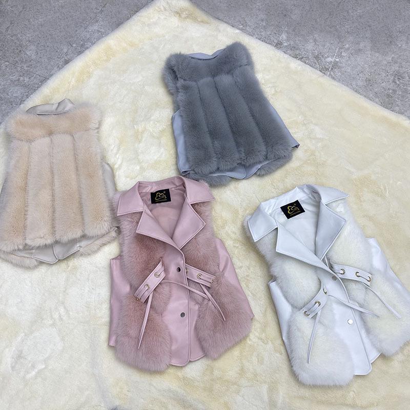 Autumn-Winter Casual Patchwork Women's Faux Fox Fur Vest