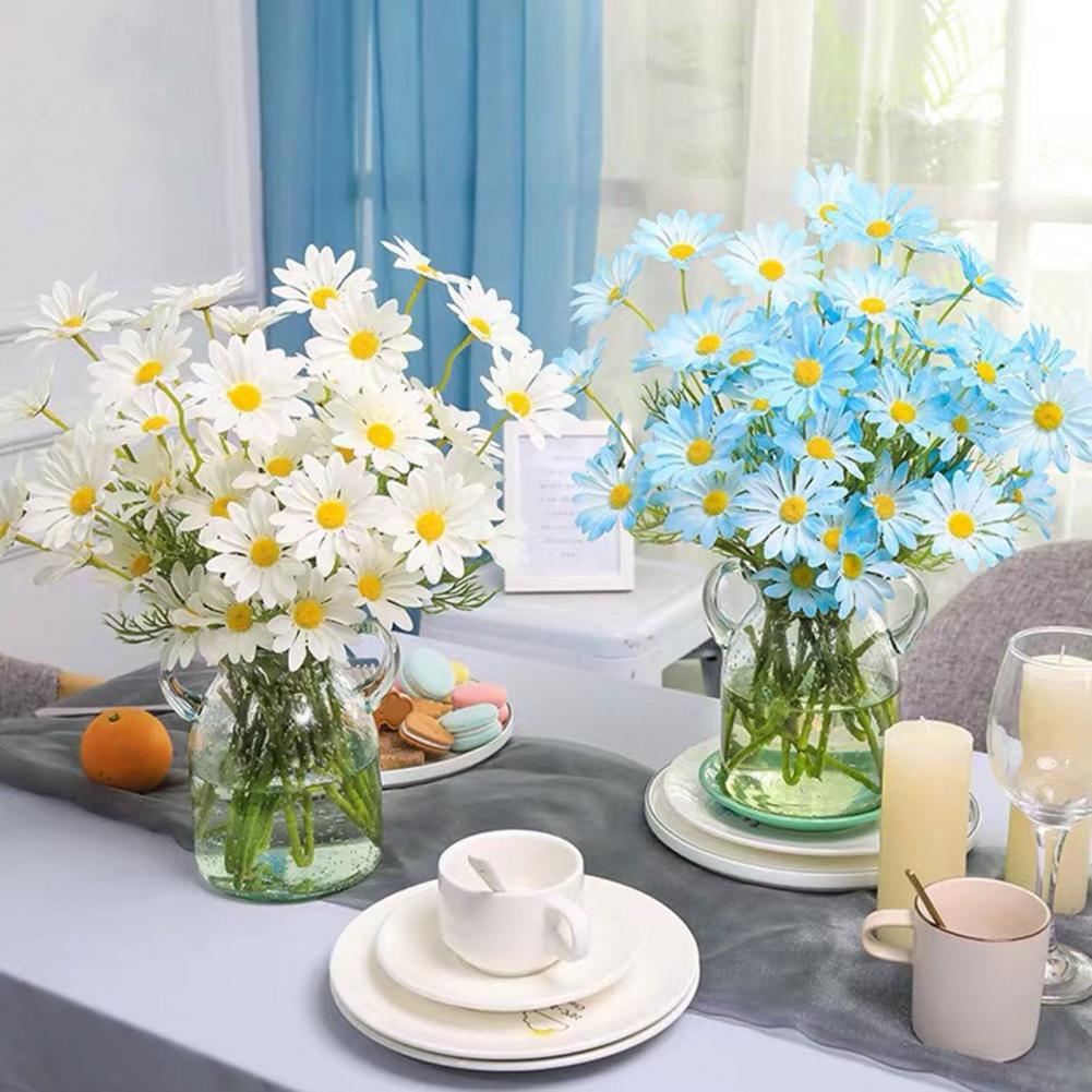 Artificial Flowers Wedding Silk Flowers Artificial Chrysanthemum Bouquet 2 or 5 Stems Realistic Silk Flowers Uv for Home