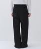 MUSINSA STANDARD Striped Extra Wide Two-Puck Hidden Elastic Waist Slacks [Black]