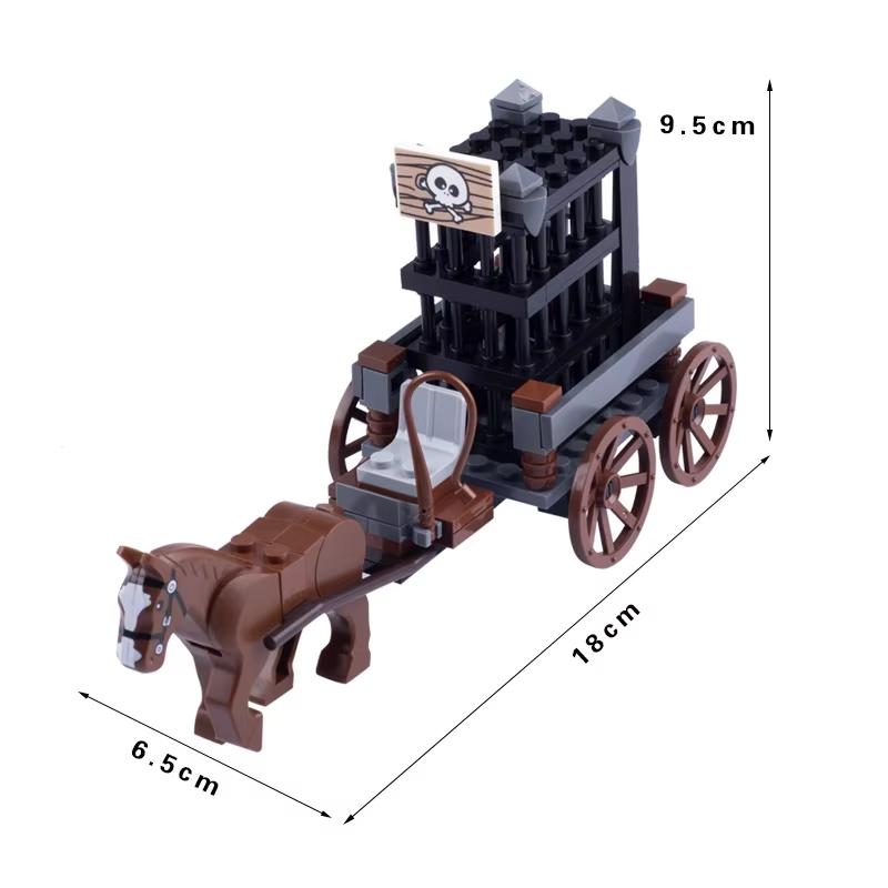 MOC Medieval Scene Building Blocks Military Camp Viking Warrior Soldiers Tent Outpost Pirate Ship Stable Castle Wall Bricks Toy