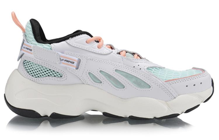 Li Ning Textile, Split Cow Leather Breathable, Lightweight Coverage Mid Top Casual Shoes Women's AGLP082-1