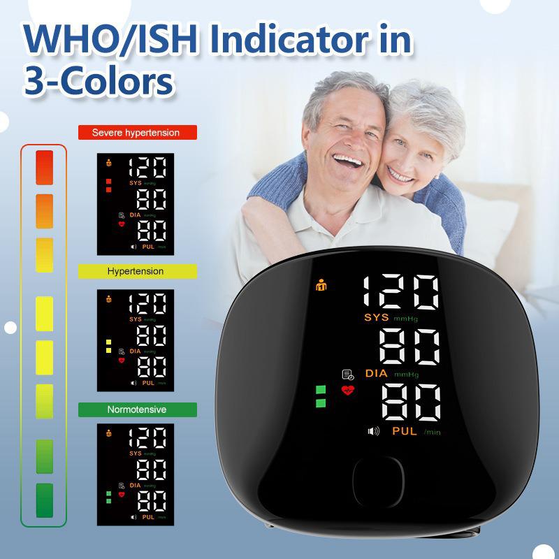 Wrist Blood Pressure Monitor for Home Use - Elderly Friendly, Rechargeable, Voice-Activated