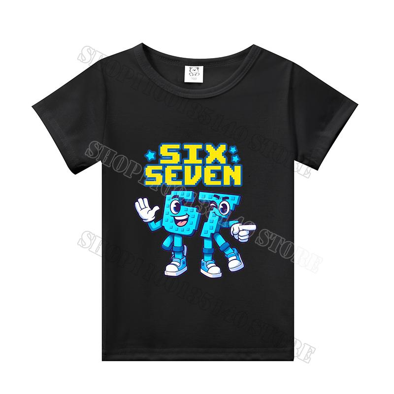 Steal A Brainrot Short Sleeve Children T-shirt 67 Six Seven Cotton Tops Tshirt Boys Girls Clothing Fashion Funny Kid Tee Shirts