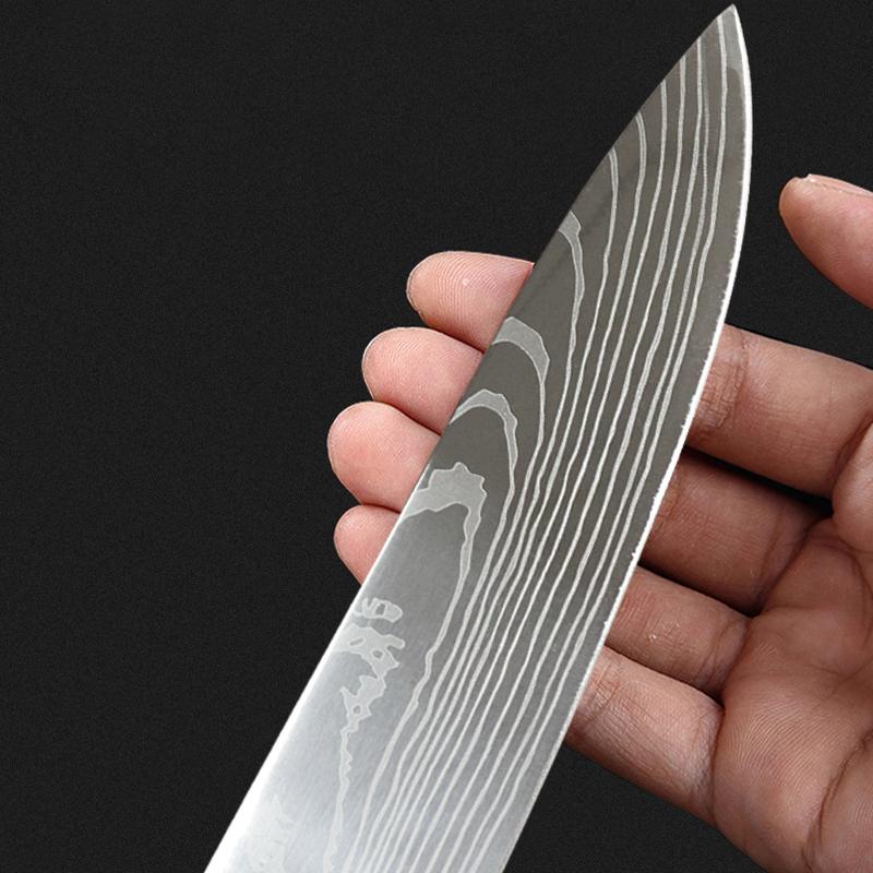 1PC,Chef's Knife Japanese Knife Sashimi Slicing Knife Chef's Multi-purpose Knife Cooking Knife Damascus Laser Pattern Kitchen Knife