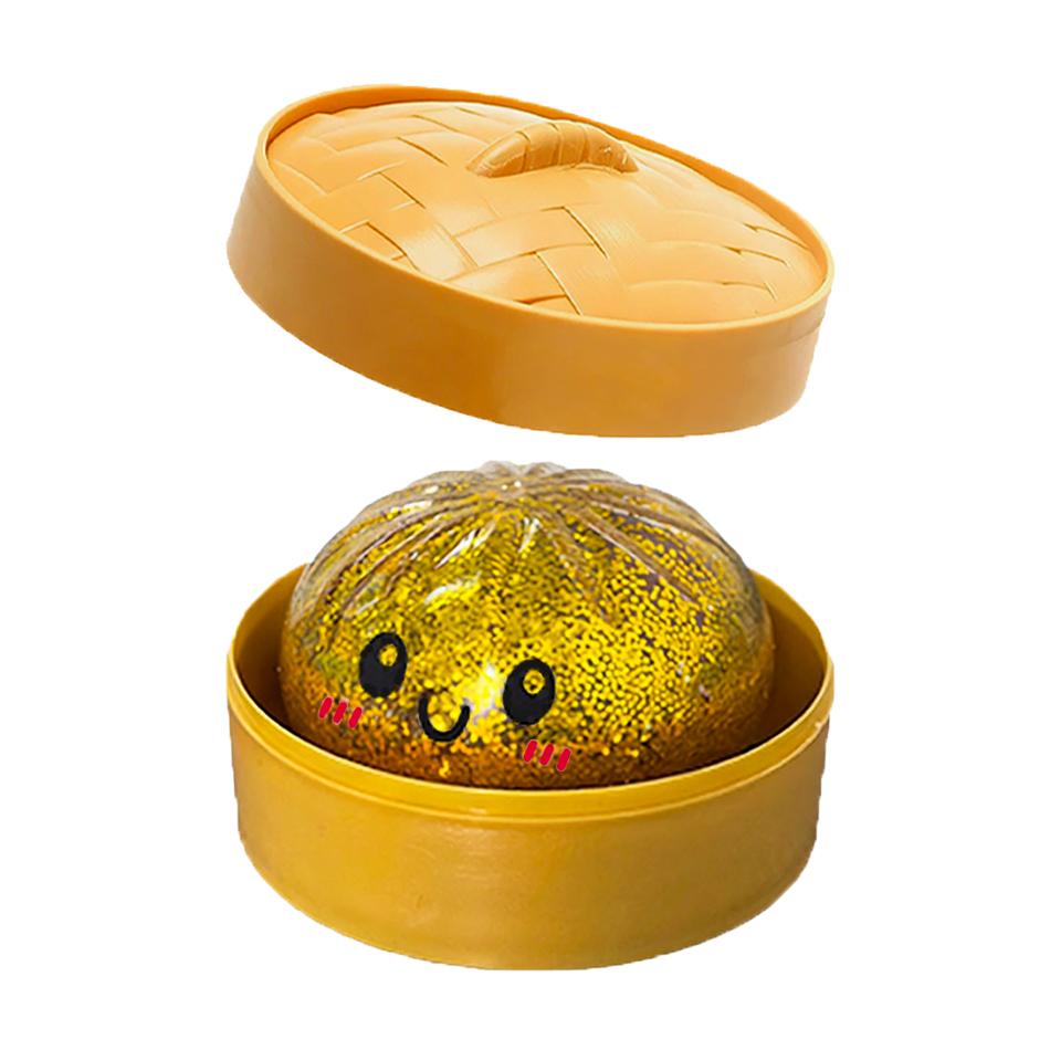 Regalo IN Regali Realistico Gigante Raviolo Spremibile con Cestello di Bambù Morbido Palla di Impasto TPR Giocattolo Decompressione Fidget Divertente Creativo