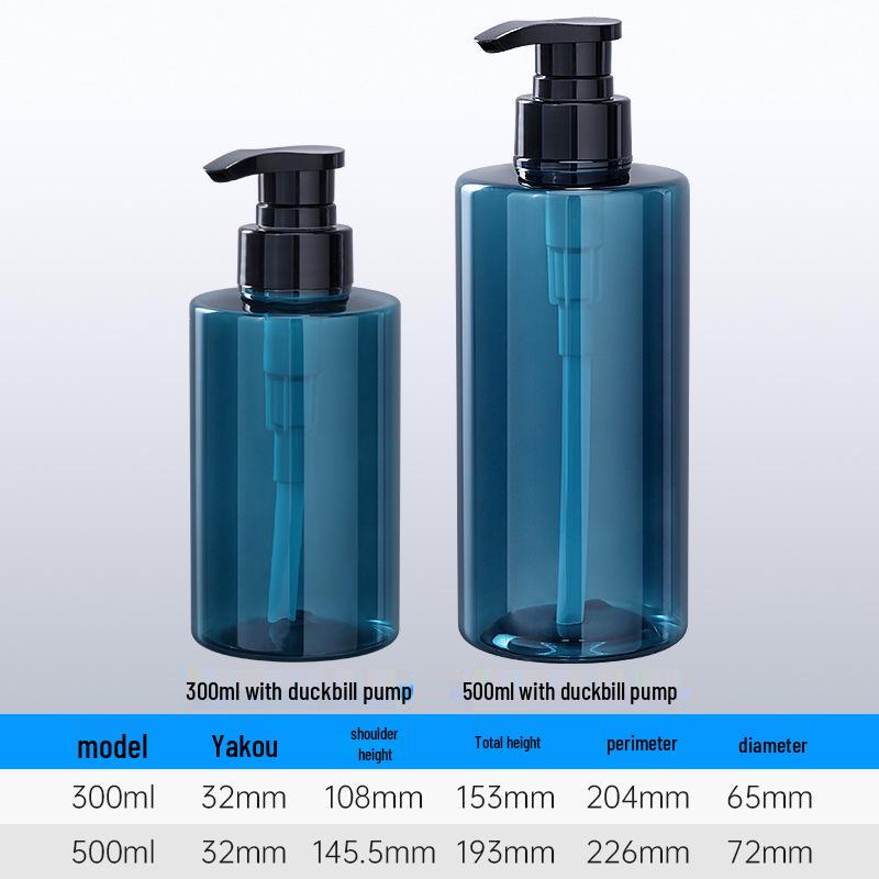 

In stock: 300ml PET pump bottle and 500ml high-end hotel shampoo conditioner refill bottle.