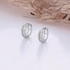 High-Quality Earrings For Women, Simple Inlaid Square Zircon Circle Ear Buckles, French Cold Wind, No Need To Pick Them Up When Sleeping
