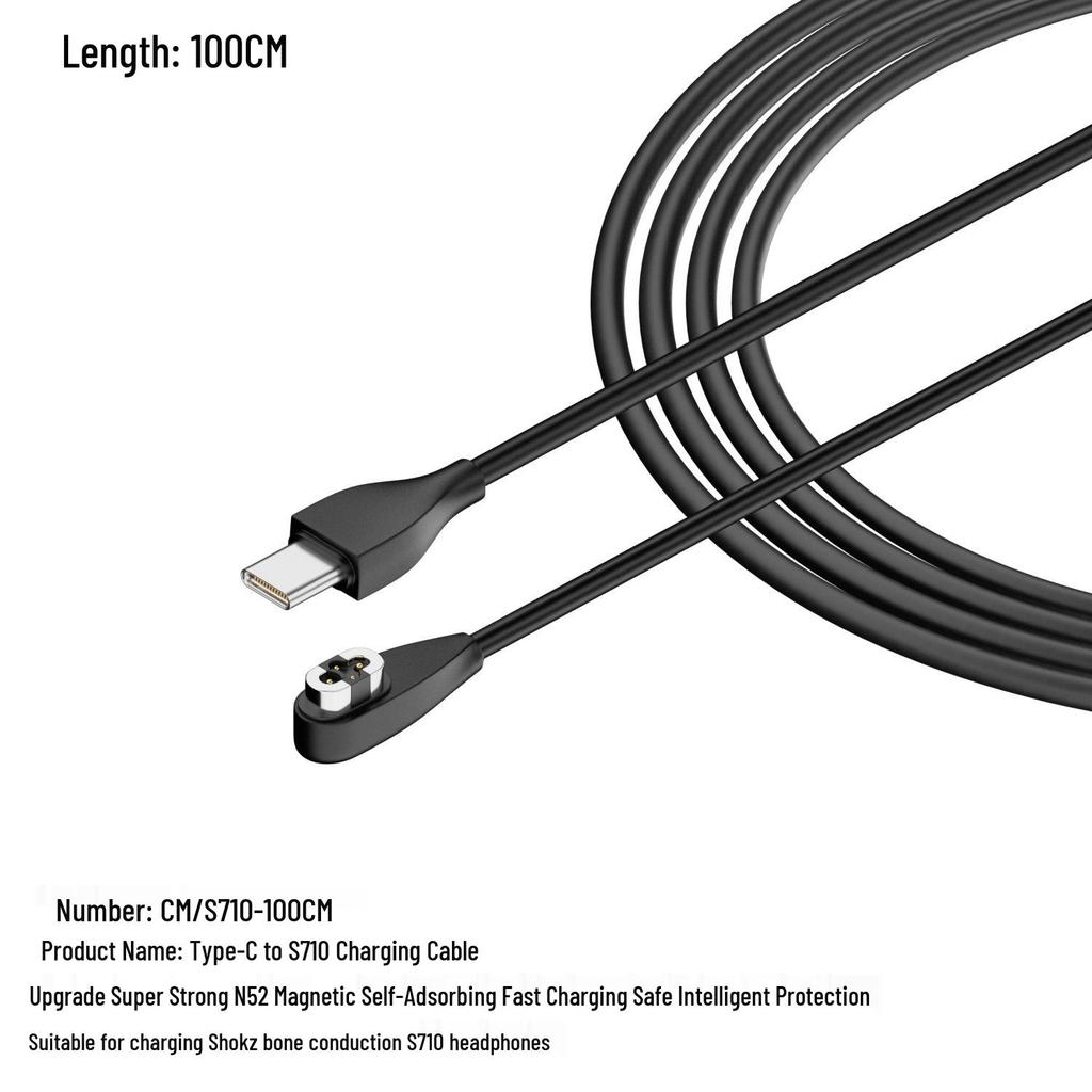 Magnetic Type-C Charging Cable for Shokz AS800/S803/S810 Bone Conduction Bluetooth Headphones