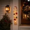 Weihnachts-Türhänger LED leuchtend Handgehäkelt Weihnachtsmann Weihnachtsbaum Glocken-Ornament Hauswand Haustür Neujahrsdekorationen 2027