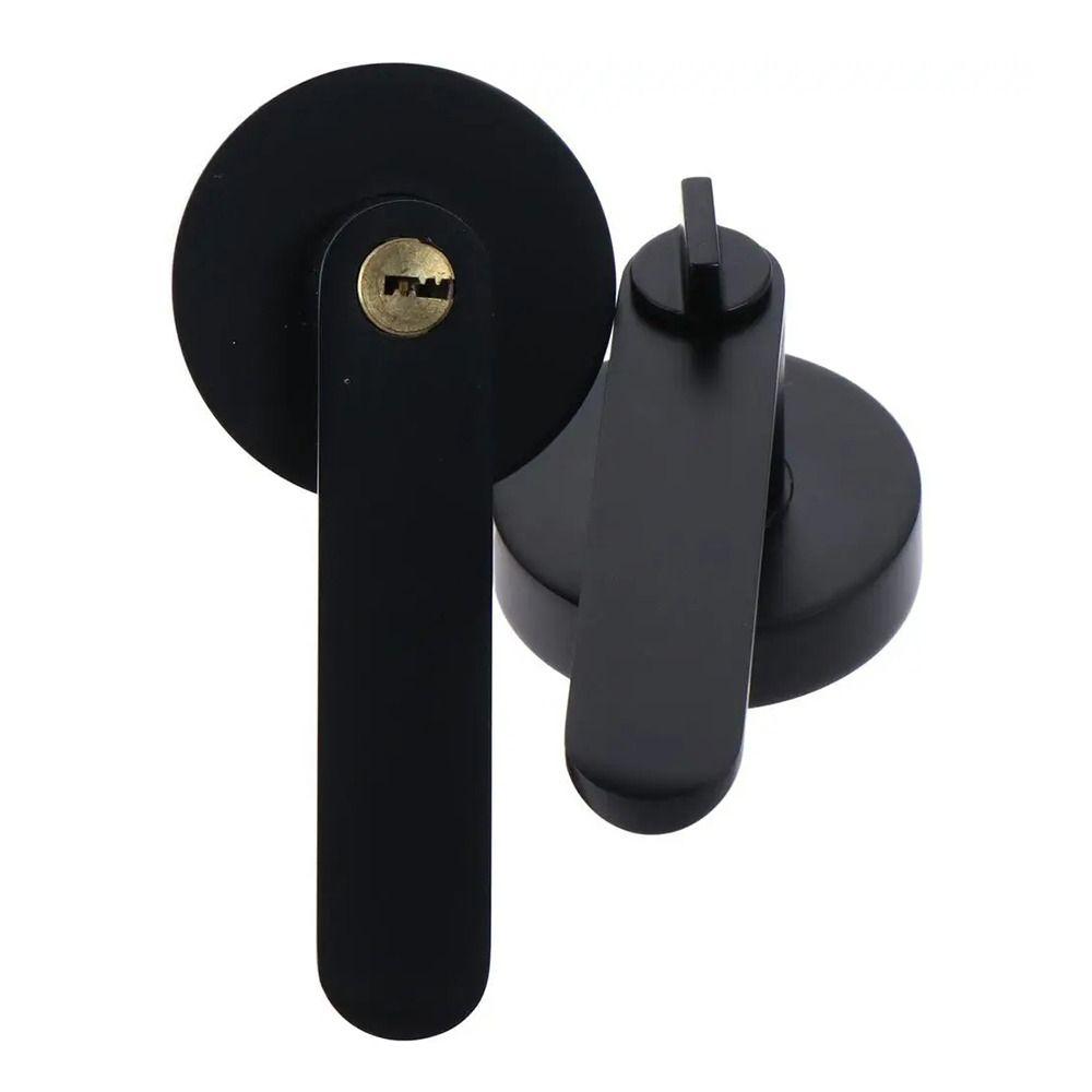 1Set Entry Sliding Door Handle Lock Aluminum Alloy Keyed Locks New Knob Lock