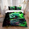 3pcs Neon Skull Duvet Cover Set, Cover For Bedroom Guest Room (1 Duvet Cover + 2 Pillowcase, Without Quilt),  Yy250922137