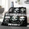 Rammstein Band Members Barbed Wire Mask Four Seasons Blanket Customized With Your Name Lightweight And Warm Perfect Gift For Home Office Camping Sofa