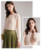 100% Mulberry Silk Spring Round Neck Simple Silk Long Sleeve Shirt for Women