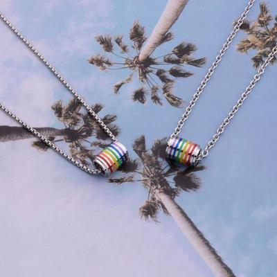 Collana Ciondolo Amore Arcobaleno Doppio Strato Collana Orgoglio Lesbico Gay Per Uomini Donne Gioielli