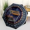 Steampunk Musical Instruments Pattern Umbrella, Portable and Foldable Design, 8 Ribs, a Casual Accessory for Halloween, Christmas, and Birthday Gifts.
