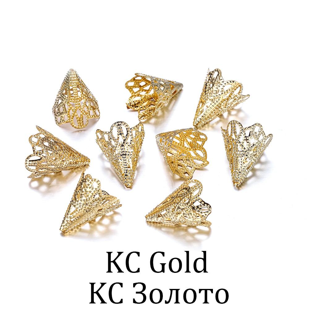 

30 шт. 17x20 мм подвески филигранная форма цветка конусные бусины Кепка для DIY серьги ожерелье ювелирные изделия поиск изготовления аксессуары аксессуары