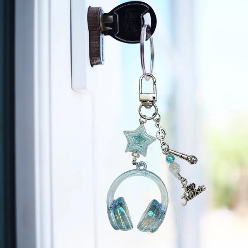 1PC Bag Charms Cute Ornament Y2K Bag Pendants DIY Accessories 3D Earphone Shape Candy Color Keychains Creative Multicolor
