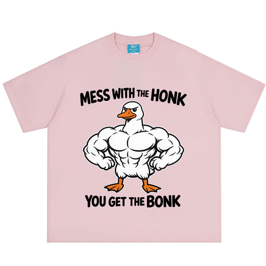 Mess with The Honk You Get The Bonk Funny Duck Meme Tshirt Unisex Unisex Hiphop Tshirt Summer Loose Casual Cotton Fashion Tshirts