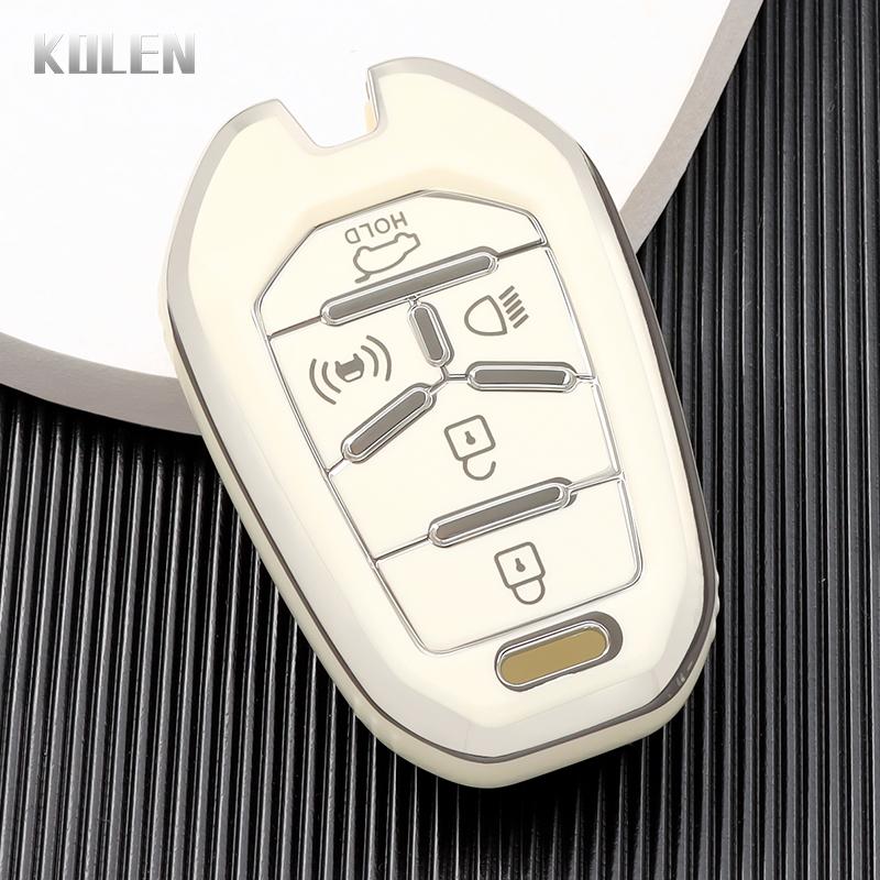 

5 Buttons Tpu Car Remote Key Case Cover Shell For Ssangyong Rexton Y400 Y450 G4 Protected Holder Keyless Fob Bag Accessories