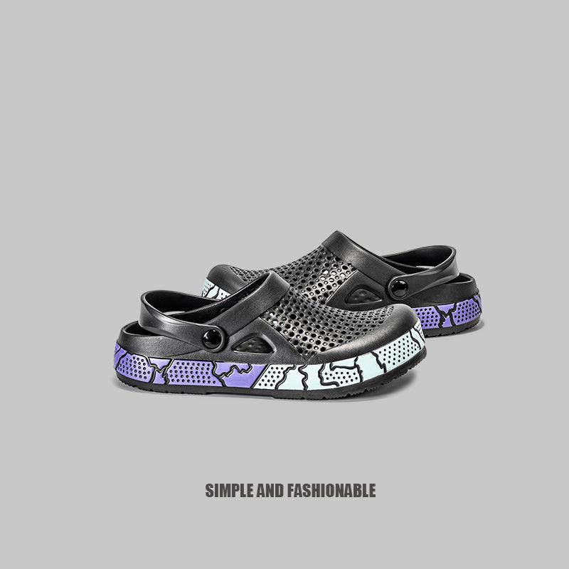 Men'S And Women'S Paint Painting Models, Hole Shoes, Seaside Beach Shoes, One Shoe, Couple Models, Two Wear Wear-Resistant Bag Heads