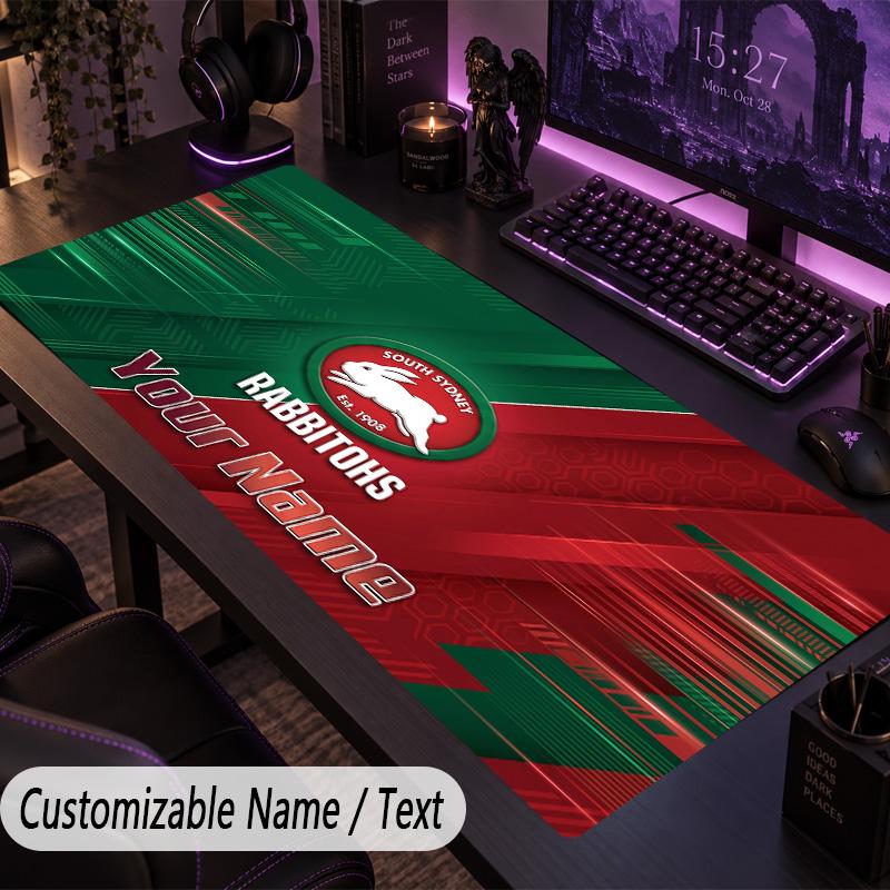 Large Mouse PadSouth Sydney Rabbitohs Custom Name Text Personalized Desk Mat Non Slip Gaming Pad
