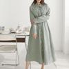New ArrivAls Open Run A Line Check Dress With wAist Belt Big Size