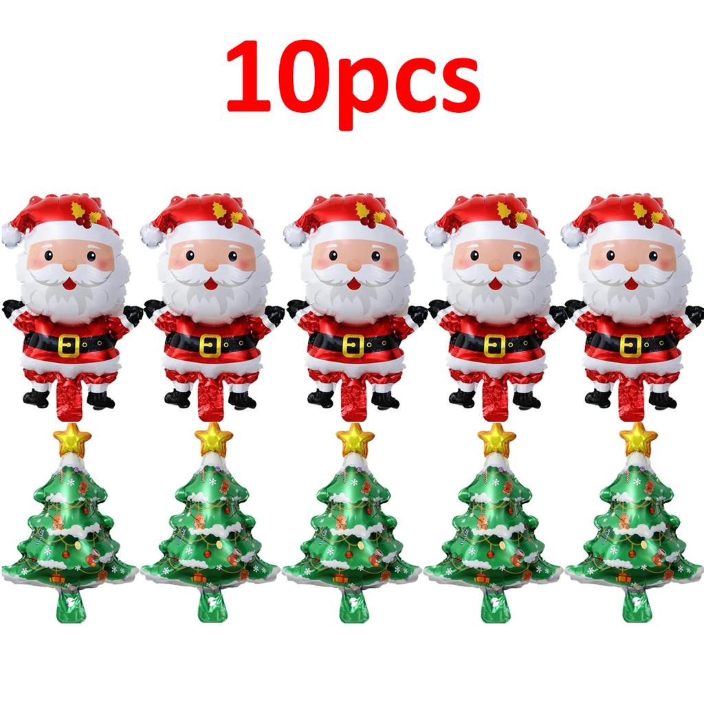 15-1PCS Christmas Balloons Aluminum Foil Small Balloon Toy Xmas Tree Gingerbread Man Santa Birthday Party Holiday Decoration