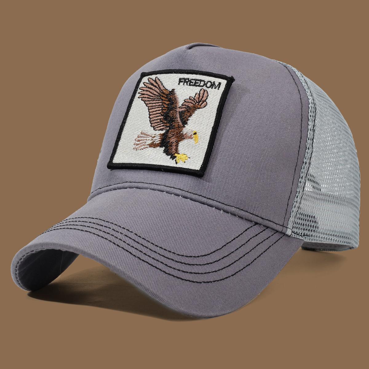 Unisex Trucker Cap mit Adler-Stickerei & Applikation - Geeignet für den täglichen Freizeitgebrauch, Sport und Sonnenschutz gray