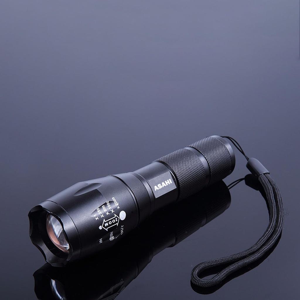 ASAHI LED Handheld Compatible with Commercially Available AAA Ideal for Outdoor Crime and Disaster Powerful Mini Handheld CREE with Strap Flashlight,