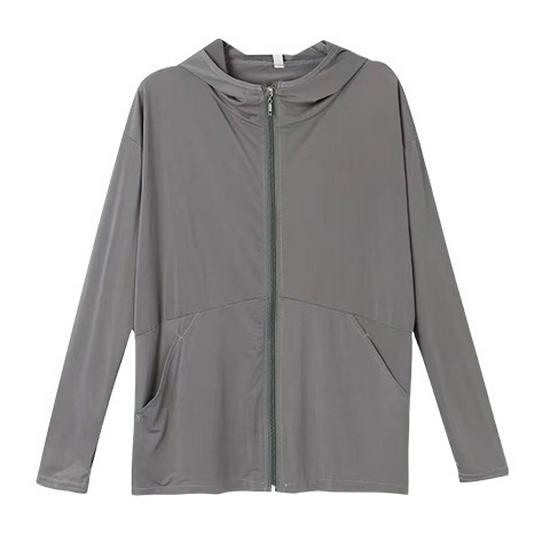 Women's 2025 Ice Silk Sun Protection Cardigan - Breathable, Loose, Anti-UV, Summer Jacket