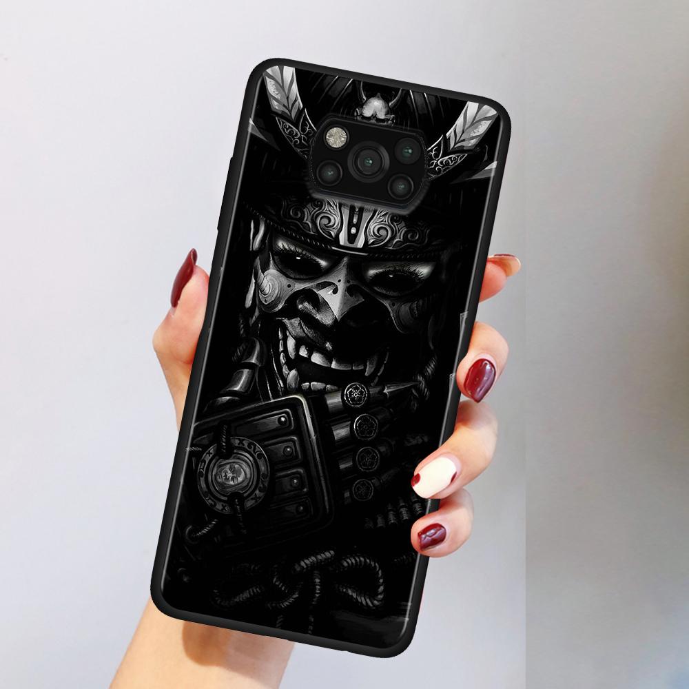 Fashion Samurai Demon Case for Xiaomi Poco X3 NFC M3 M4 Pocophone F1 F3 Redmi Note 9s 9 8 10 Pro Black Soft Phone Cover Coque