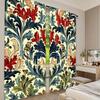 Set Of 2 Boho Style Red Flower Retro Curtain Original Design Abstract Shading Suitable Kitchen Bedroom Living Polyester Ideal For